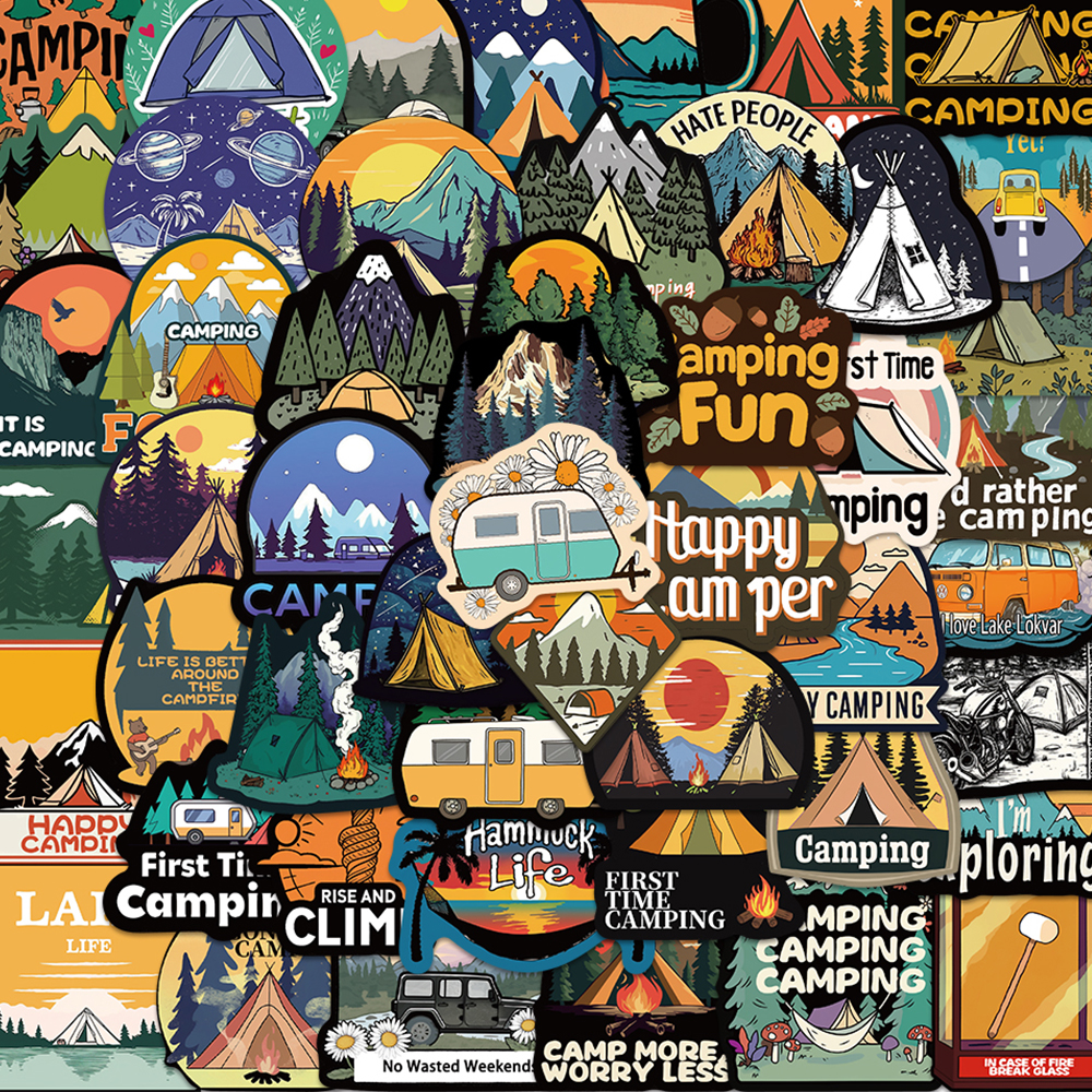 Outdoor Adventure Backpack - 50pcs Outdoor Adventure Sticker Funny Cool