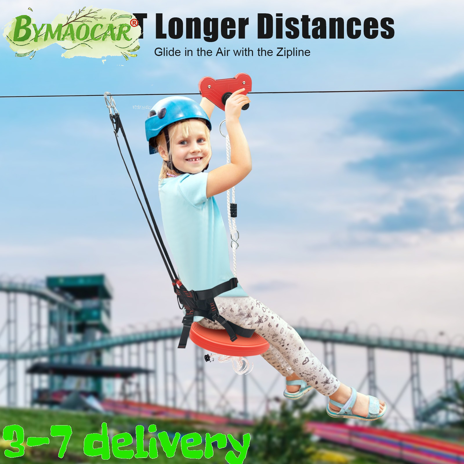 Outdoor Adventure Zipline - Zipline Kit, Outdoor Play, Backyard Adventure,