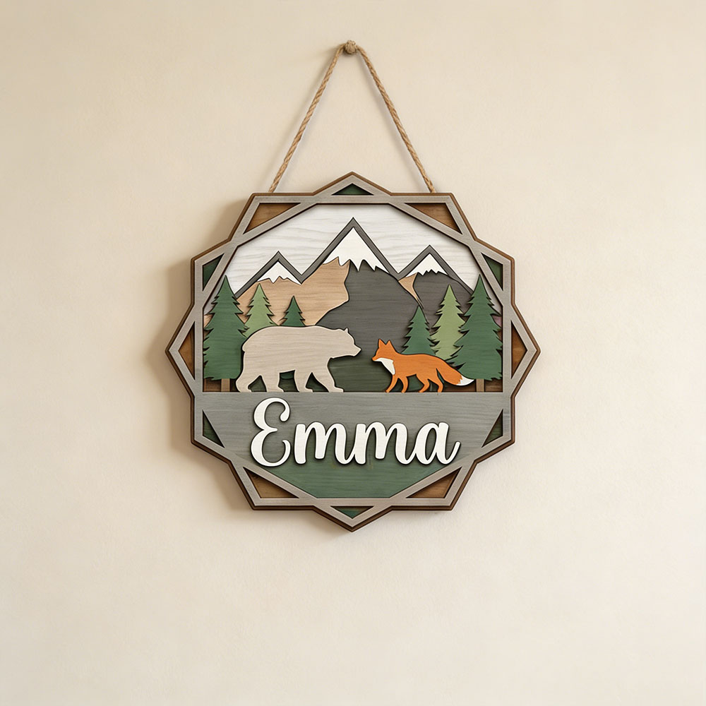 Outdoor Adventure Names - Personalized Rustic Forest Adventure Name Wooden