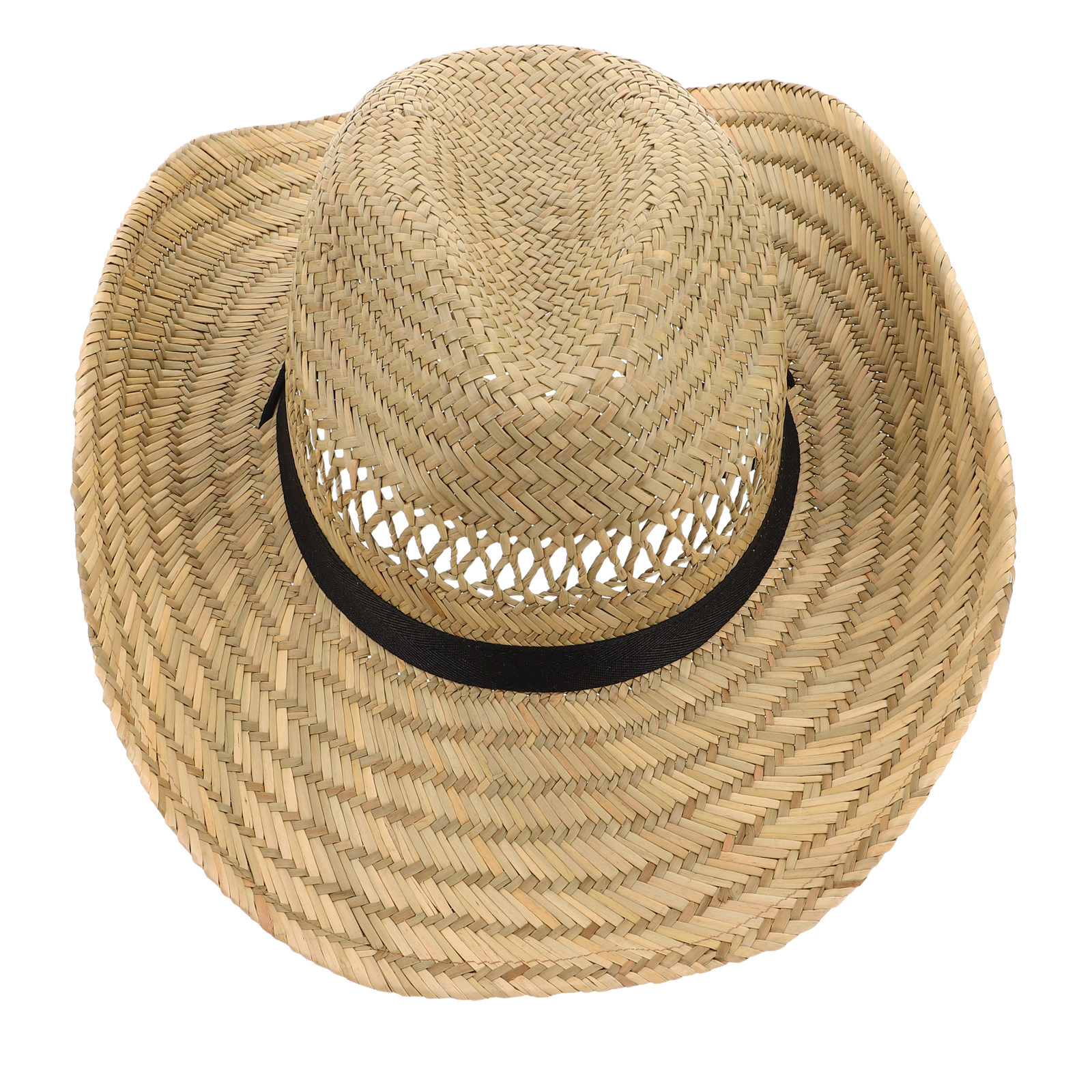 Straw Cowboy Hat Men Wide Brim - Outdoor Adventure Farm ulasan dan harga