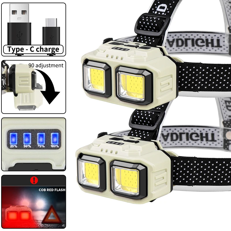 COB LED Headlamp Rechargeable  - Headlamp Waterproof Rechargeable ulasan dan harga