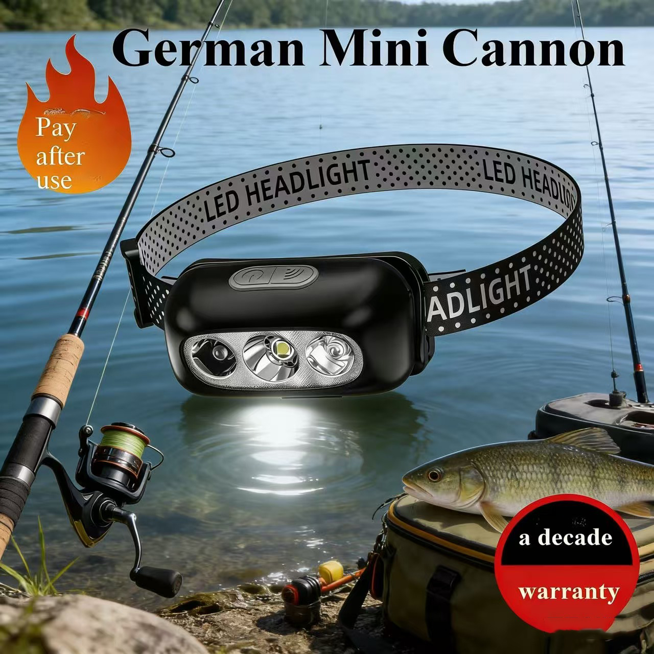 Strong light sensing headlamp, - Headlamp Waterproof Rechargeable ulasan dan harga
