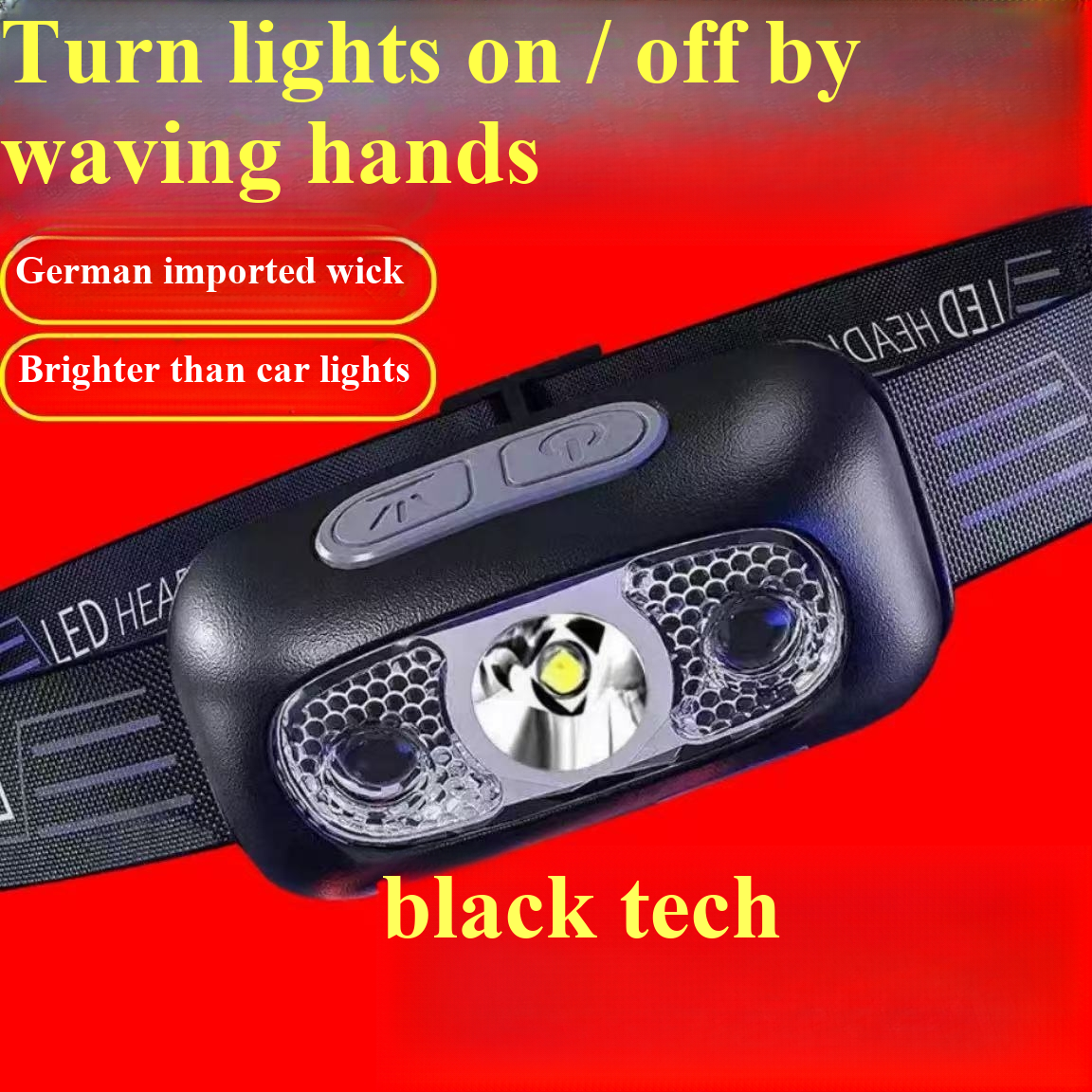 Strong light sensing headlamp, - Headlamp Waterproof Rechargeable ulasan dan harga