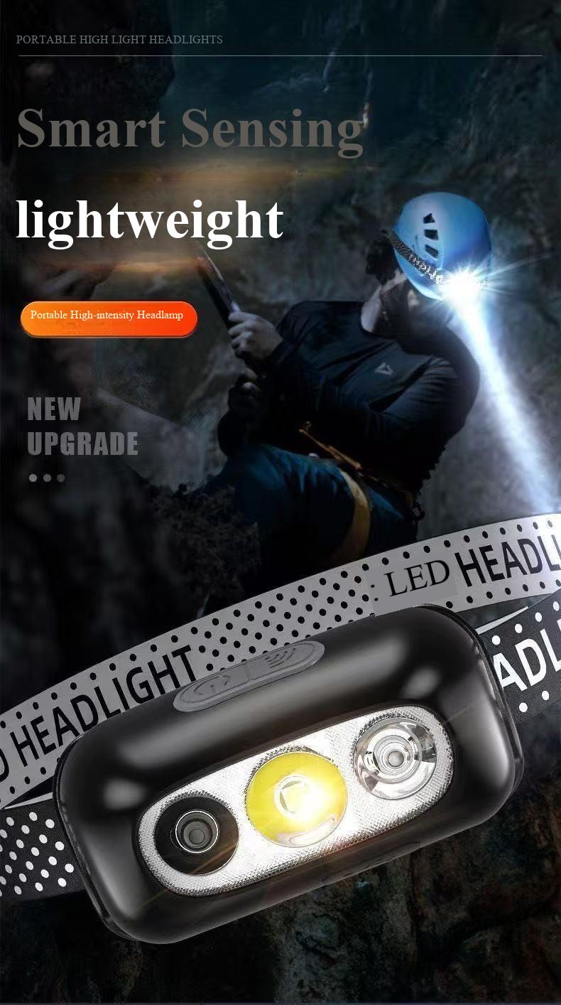 Strong light sensing headlamp, - Headlamp Waterproof Rechargeable ulasan dan harga