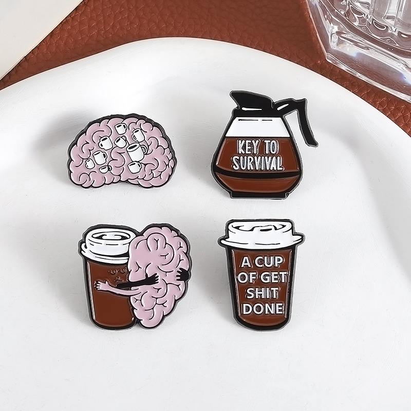 Coffee Brain Enamel Pins Gift  - Outdoor Adventure Backpack ulasan dan harga