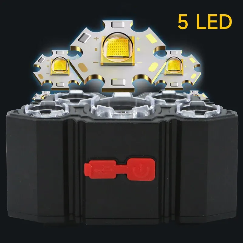 Rechargeable 5 LED Headlamp St - Headlamp Waterproof Rechargeable ulasan dan harga