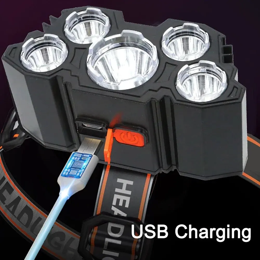 Rechargeable 5 LED Headlamp St - Headlamp Waterproof Rechargeable ulasan dan harga