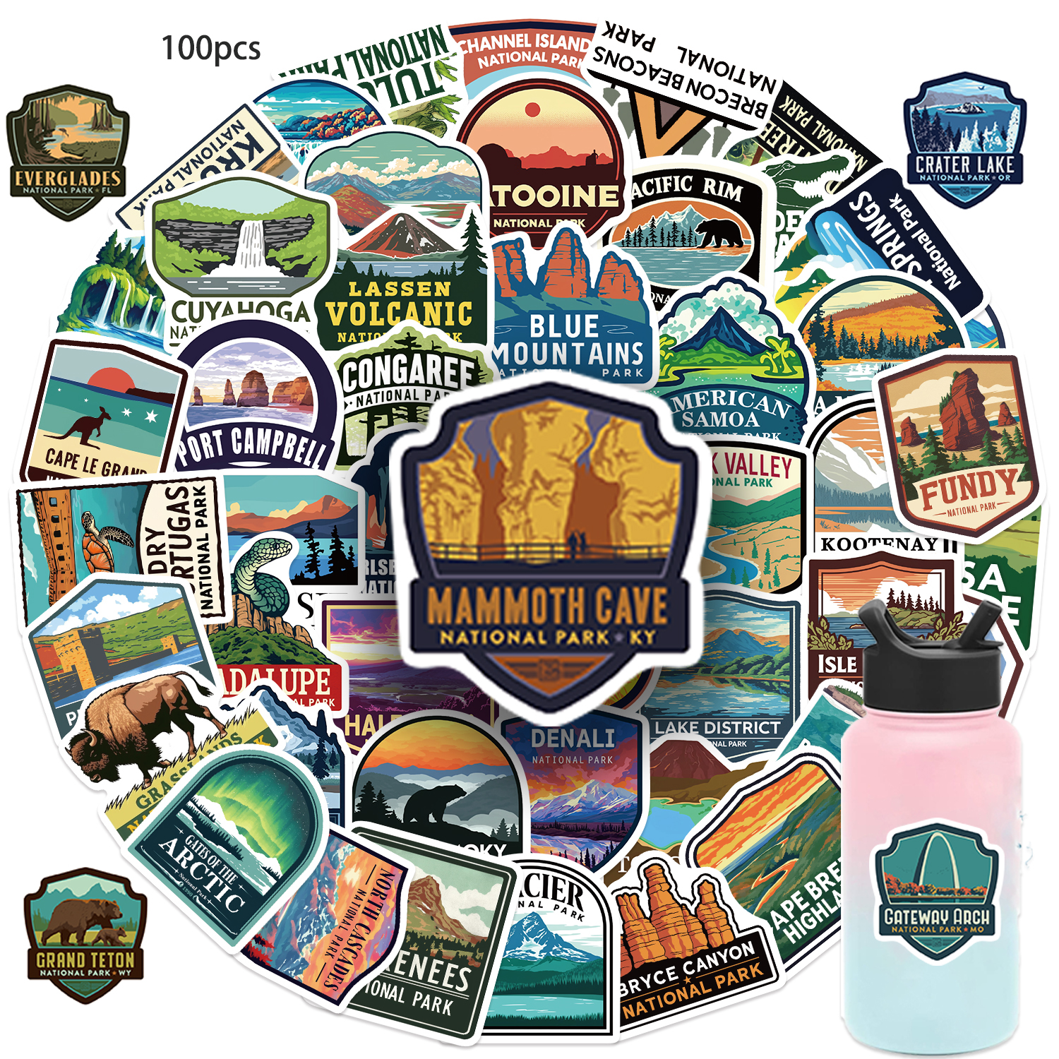50/100pcs National Parks Stick - Outdoor Adventure Enthusiast ulasan dan harga