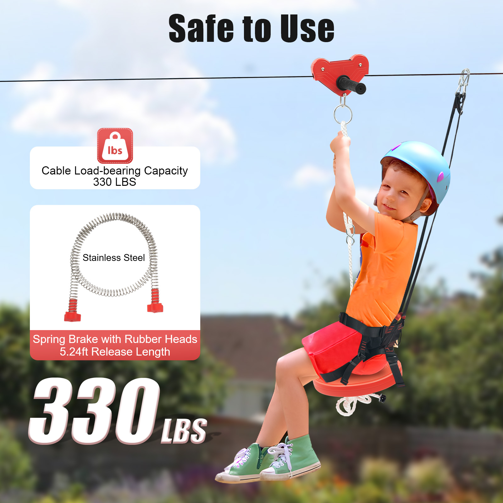 Kids Zipline Adventure Set - S - Outdoor Adventure Zipline ulasan dan harga