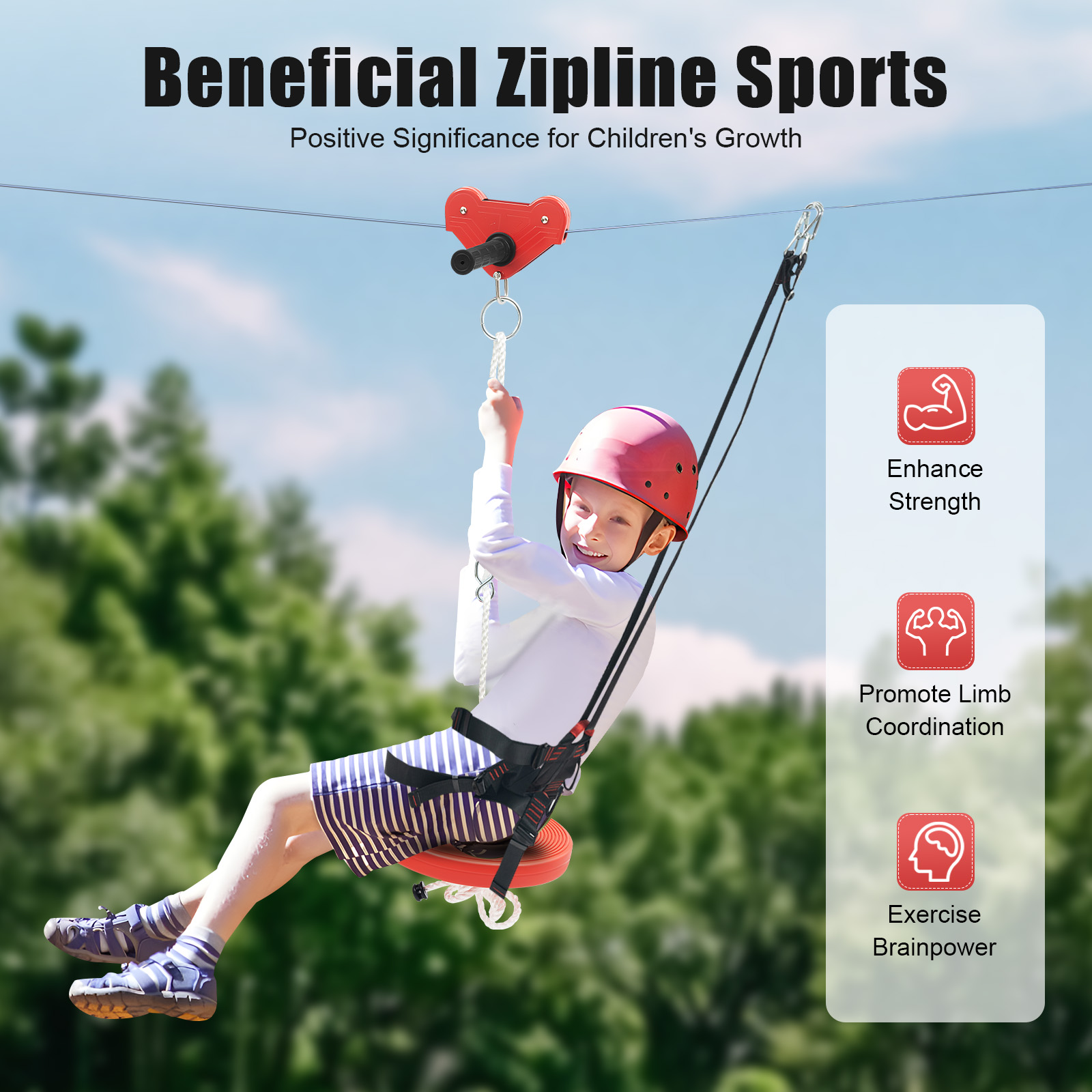 Zipline Kit, Outdoor Play, Bac - Outdoor Adventure Zipline ulasan dan harga