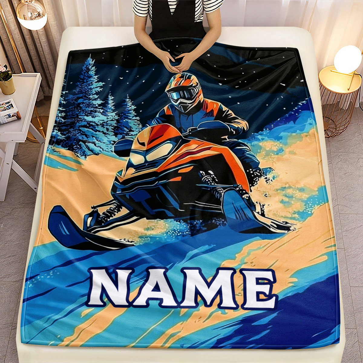 Personalized Snowmobile Blanke - Outdoor Adventure Names ulasan dan harga
