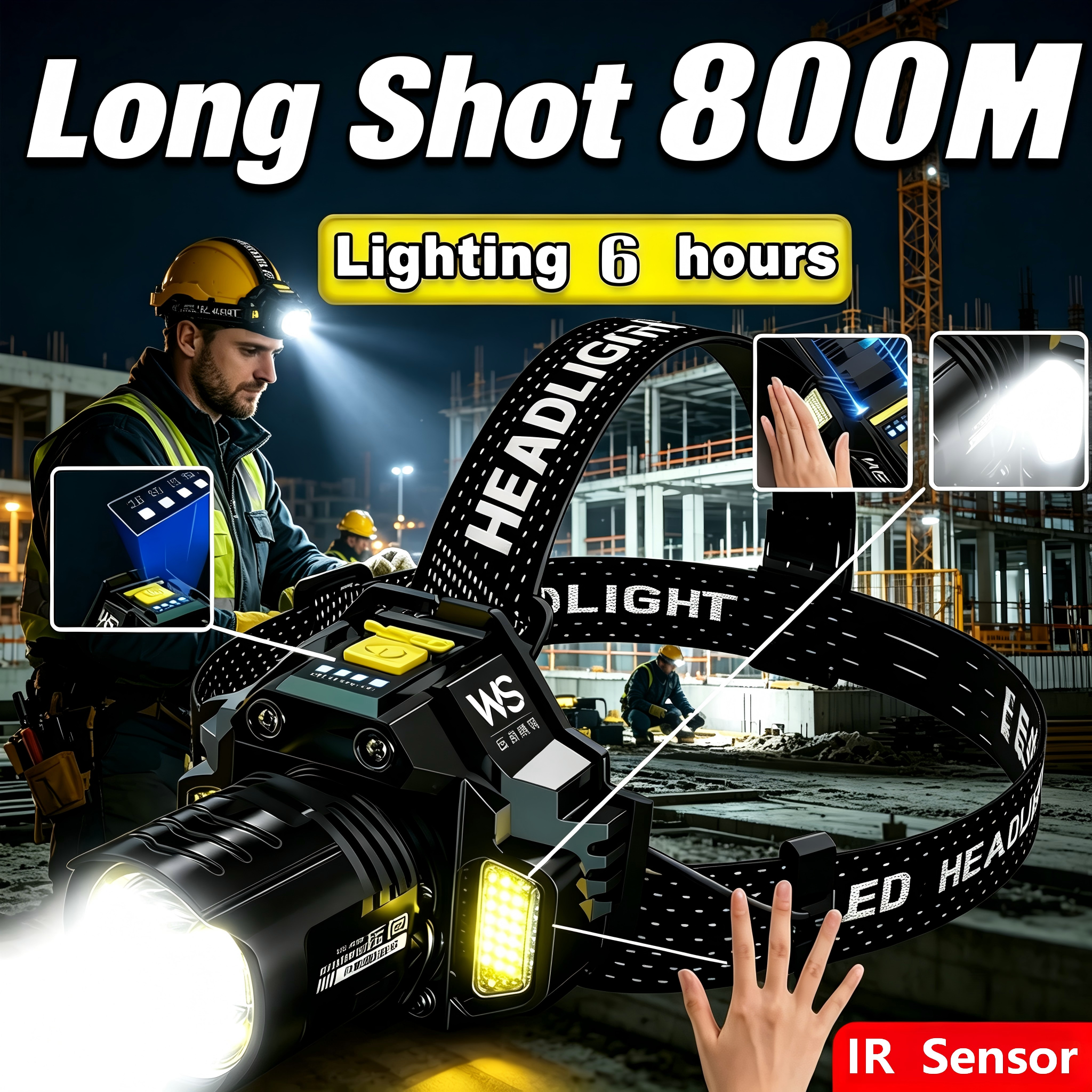 Industrial Work Headlamp, Tele - Headlamp Waterproof Rechargeable ulasan dan harga