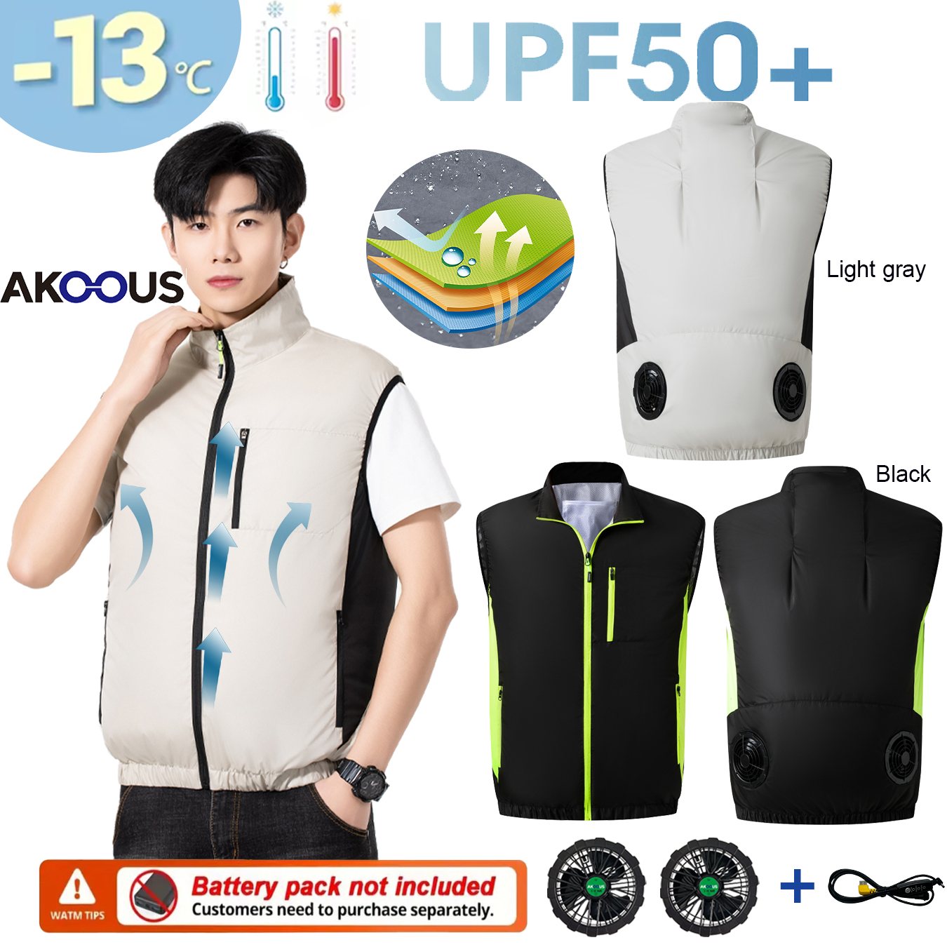 12V 5V USB Cooling Fan Vest Me - Outdoor Adventure Vest ulasan dan harga