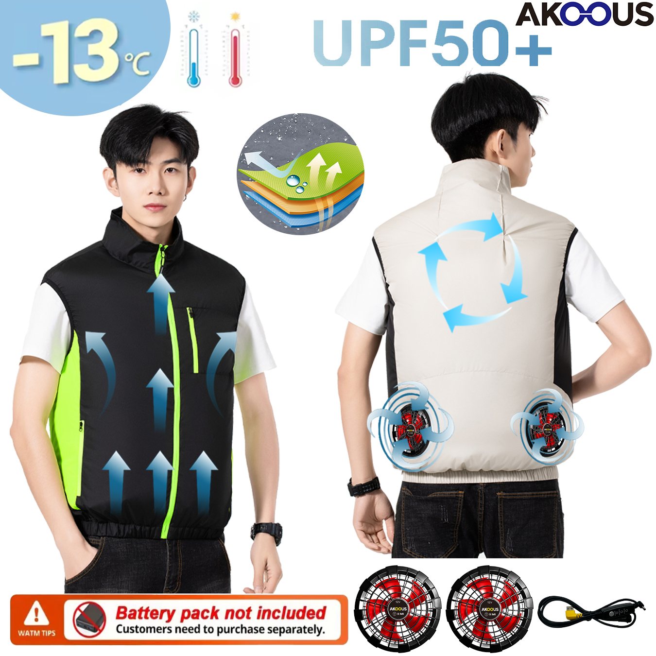 12V 5V USB Cooling Fan Vest Me - Outdoor Adventure Vest ulasan dan harga